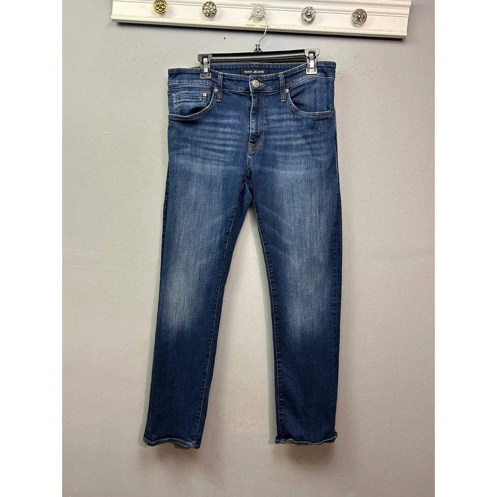 Mavi Jeans Mens Size 33x31 Dark‎ Wash Denim Five Pocket Slim Fit Casual